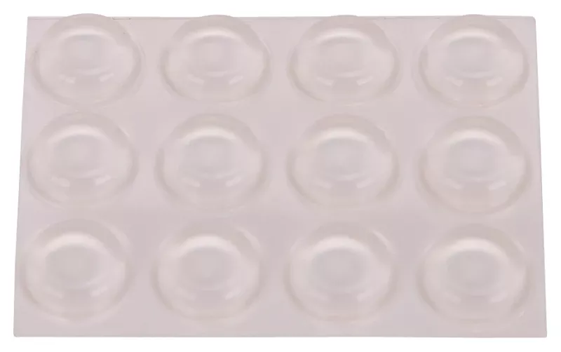 0.5 In. Flat Self-adhesive Furniture Bumper Disk, Clear Plastic
