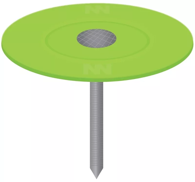 0135053 Cap Nail, 1 In L, Flat Head, 12 Ga, Plastic/steel, 2000/bx