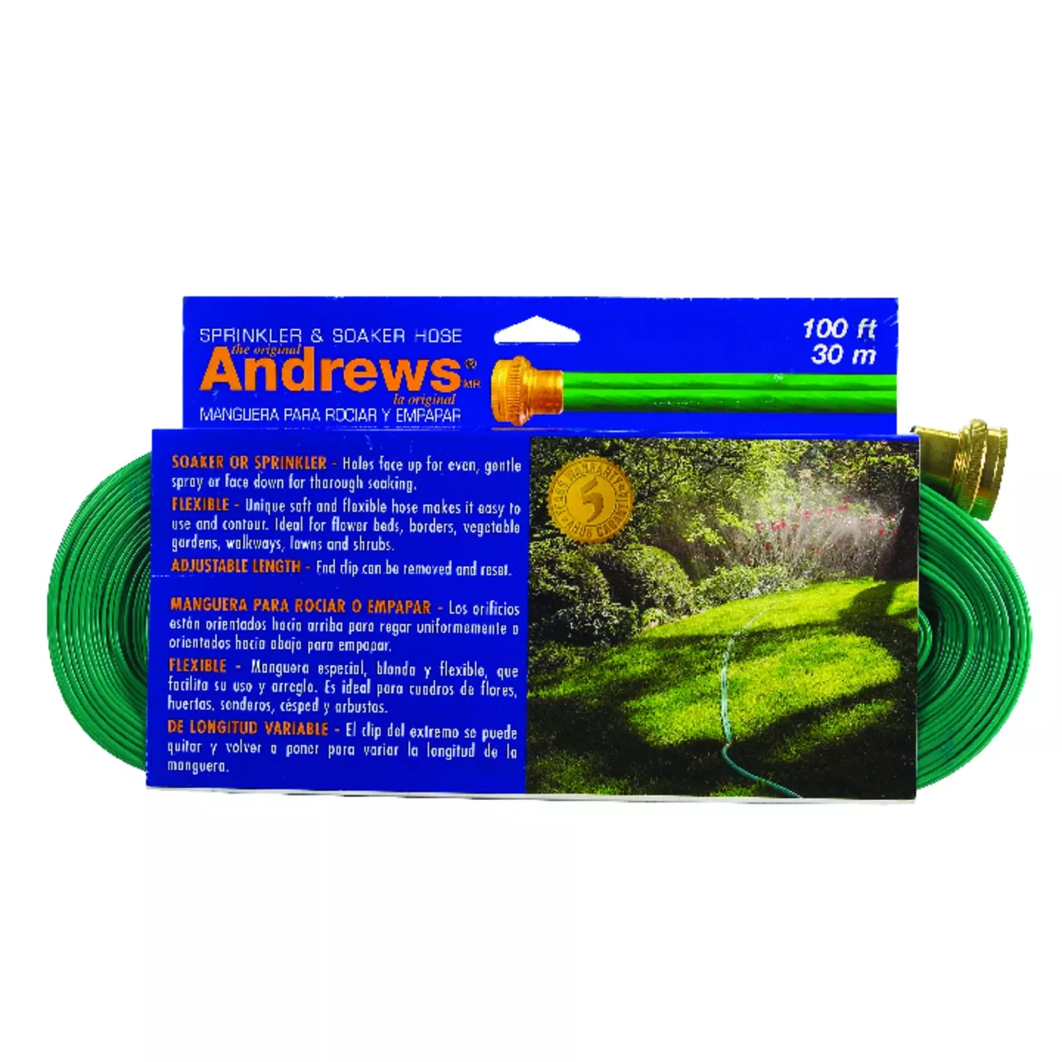 1 In. Diameter X 100 Ft. Length Green Vinyl Gentle Soaker Hose