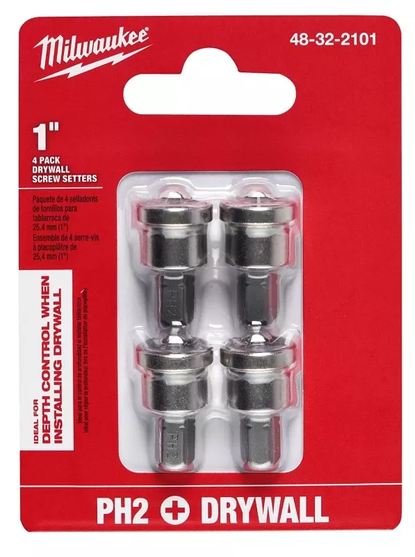 1 In. L Ph2 Drywall Screw Setter Set Steel 4 Pk