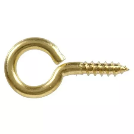 .106 X 1-11/16 Solid Brass Round Ceiling Type Screw Hook Hillman Hooks And Eyes
