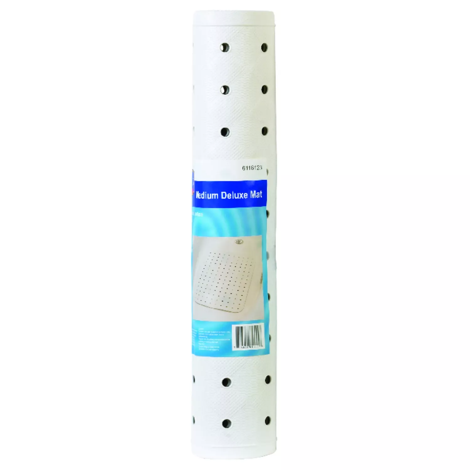 22 In. L X 15 In. W White Vinyl Bath Mat - Latex Free, Machine Washable