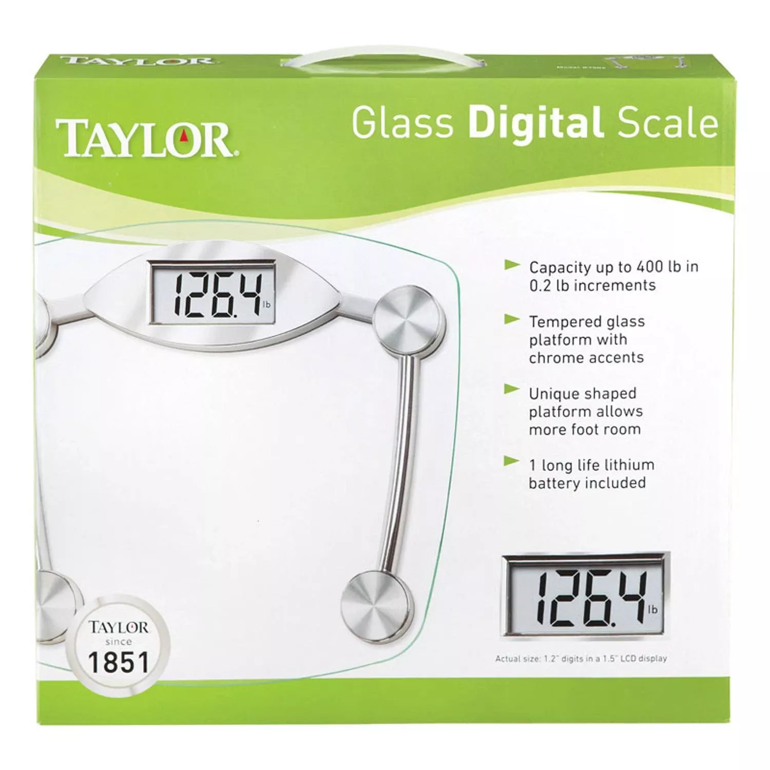 400 Lb Digital Bathroom Scale With Clear Tempered Glass And Chrome Accents