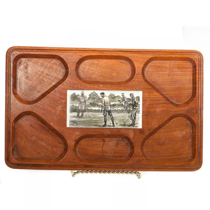 “6 Trap Wood Tray w/ Golfer Ceramic Tile” by Paul Brown