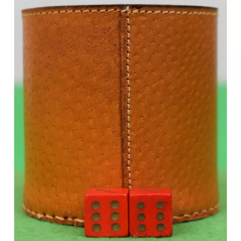 “Abercrombie & Fitch English Pigskin Backgammon Dice Cup Made In England”