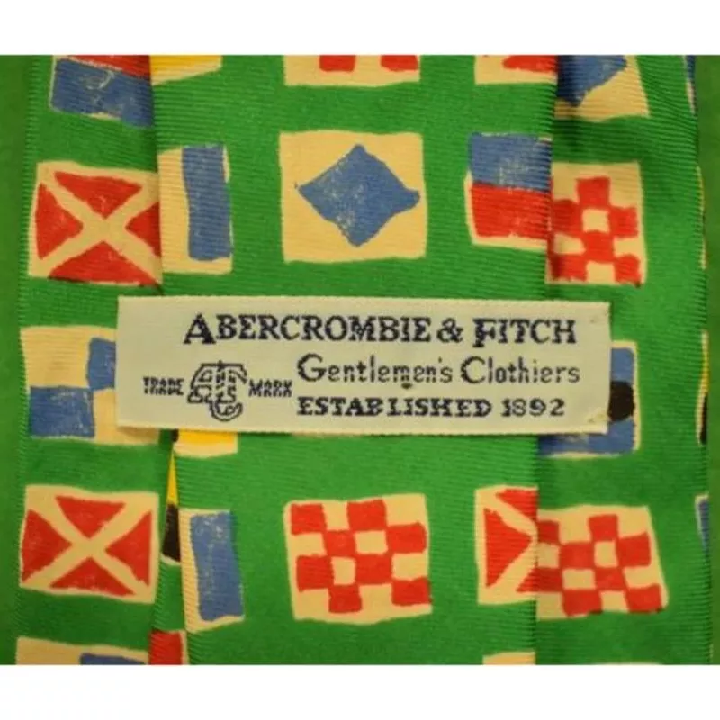 “Abercrombie & Fitch Green Signal Flags c1980s Tie” (SOLD)