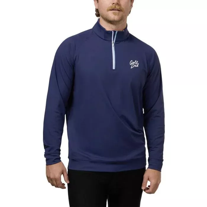 Barstool Golf Dad Floral Quarter Zip Pullover - Navy