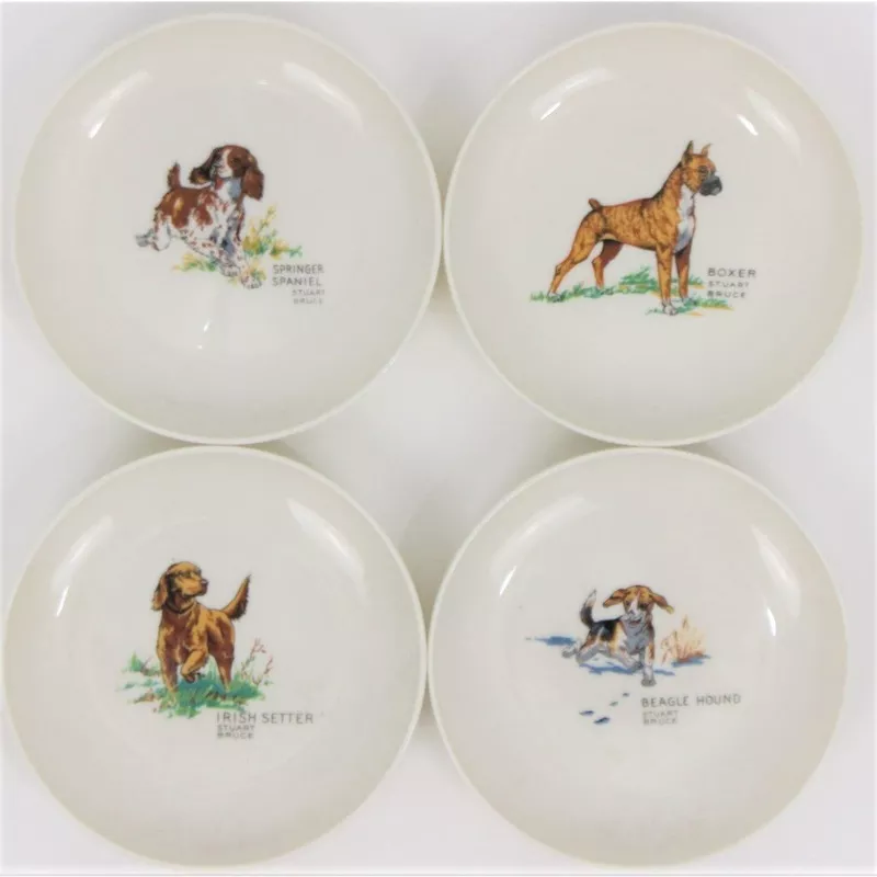 “Box Set x 4 Sporting Dog Syracuse China Dishes” (NIB)