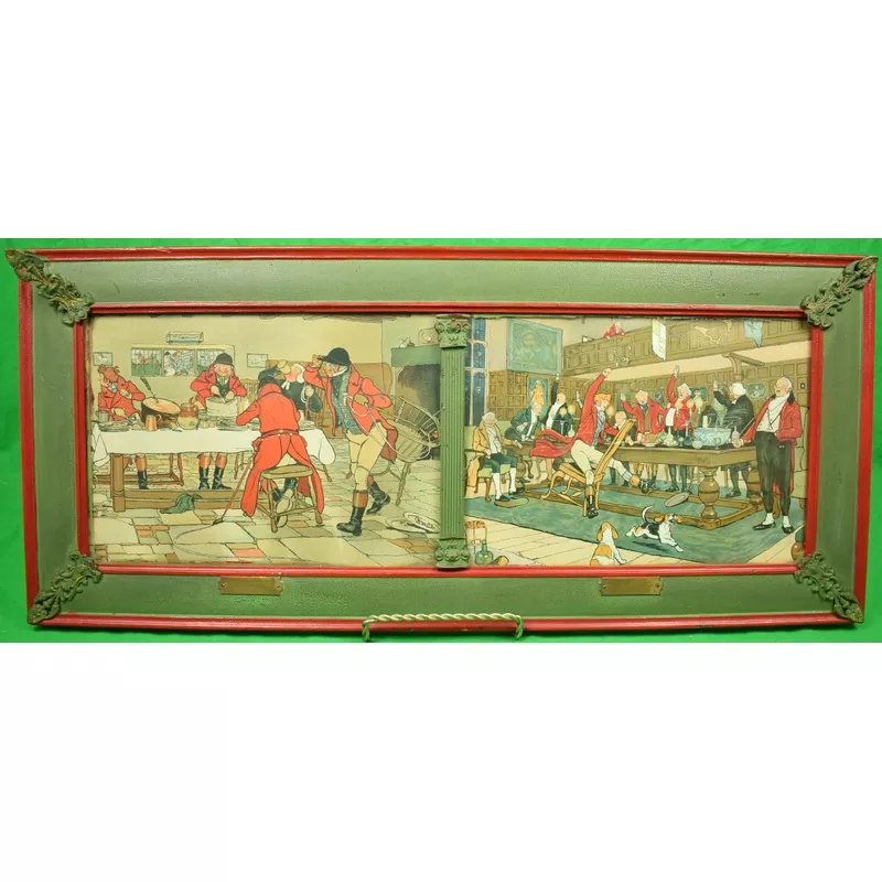 “Breakfast/ Supper” c1920s Framed Hand-Colour Litho Prints by Cecil Aldin (SOLD)