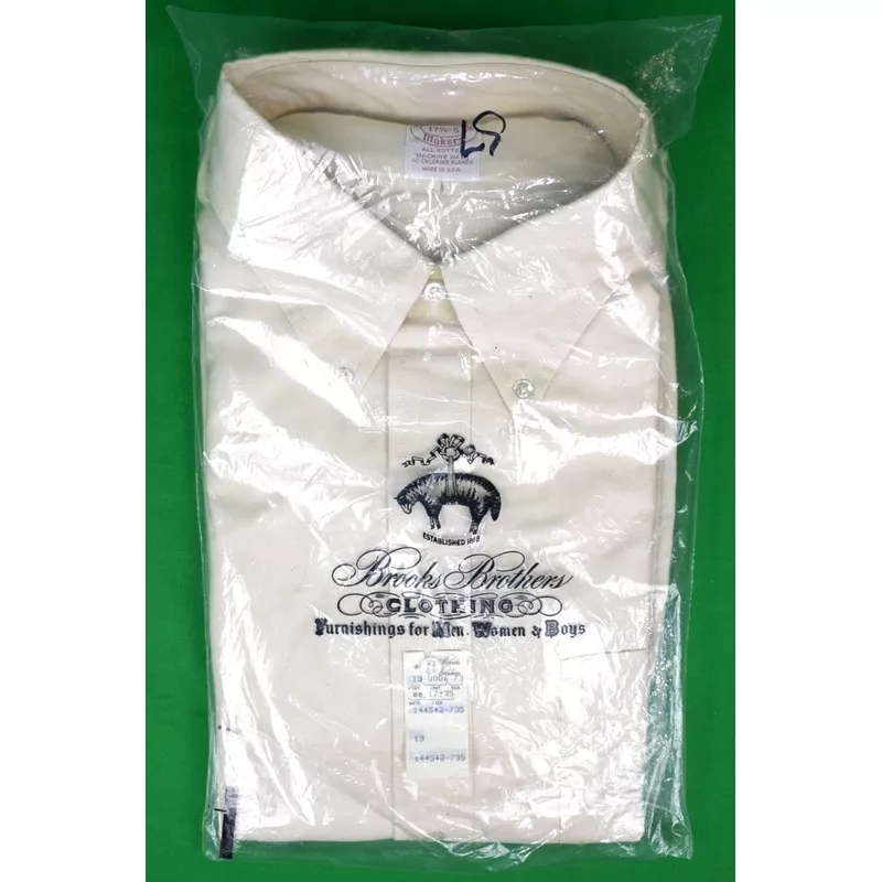 “Brooks Brothers c1980s Ecru OCBD Dress Shirt” Sz 17 1/2-5 (DEADSTOCK w/ BB Tag) (SOLD)