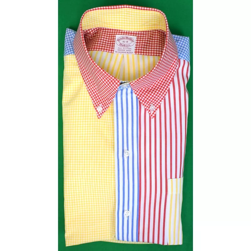 “Brooks Brothers c1980s Multi-Fun Gingham Check/ Bengal Stripe B/D Shirt” Sz 16-R
