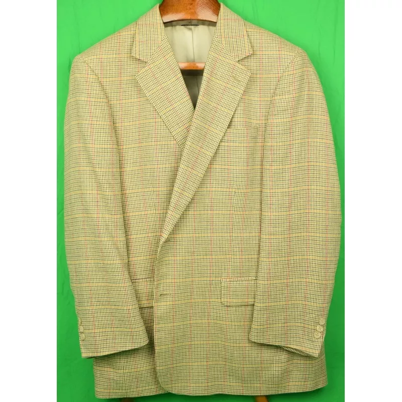 “Brooks Brothers Houndstooth Silk/ Linen Tweed Jacket” Sz: 44RG