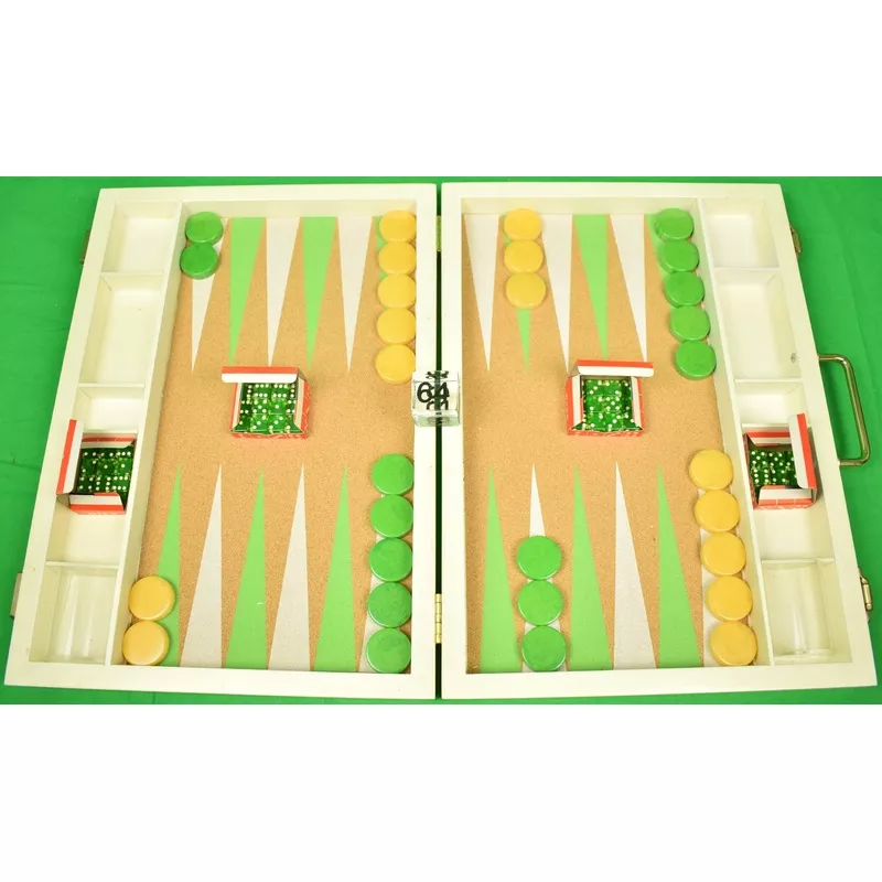 “Crisloid Backgammon Hand-Painted Cork Board Set” (SOLD)