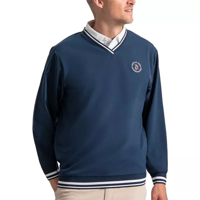 FootJoy 2026 U.S. Open V-Neck Windshirt Golf Pullover - Navy