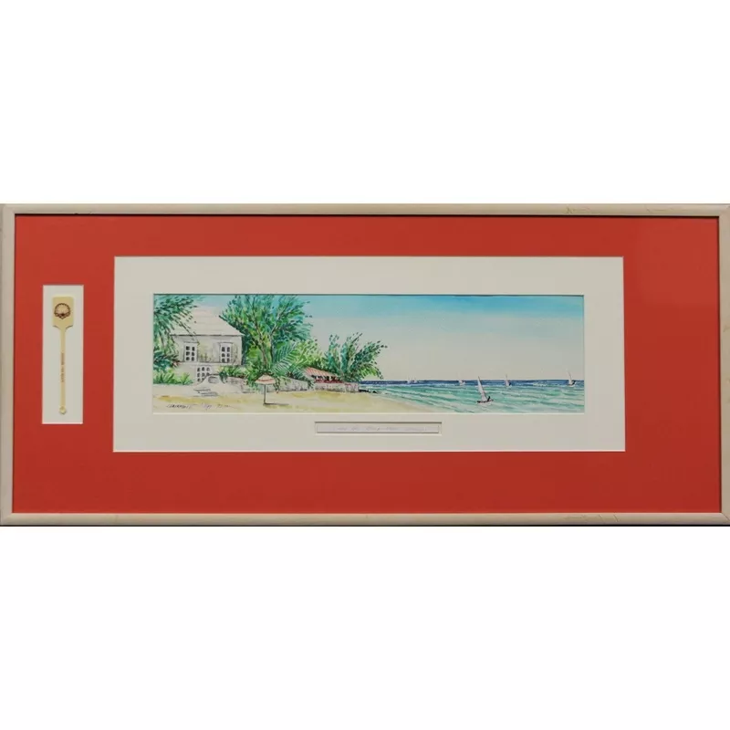 ‘Glitter Bay Barbados Oliver Messel-Designed Oceanfront Villa’ c.1992 Watercolour