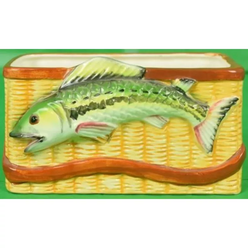 ‘Leaping Trout Creel Ceramic Basket’