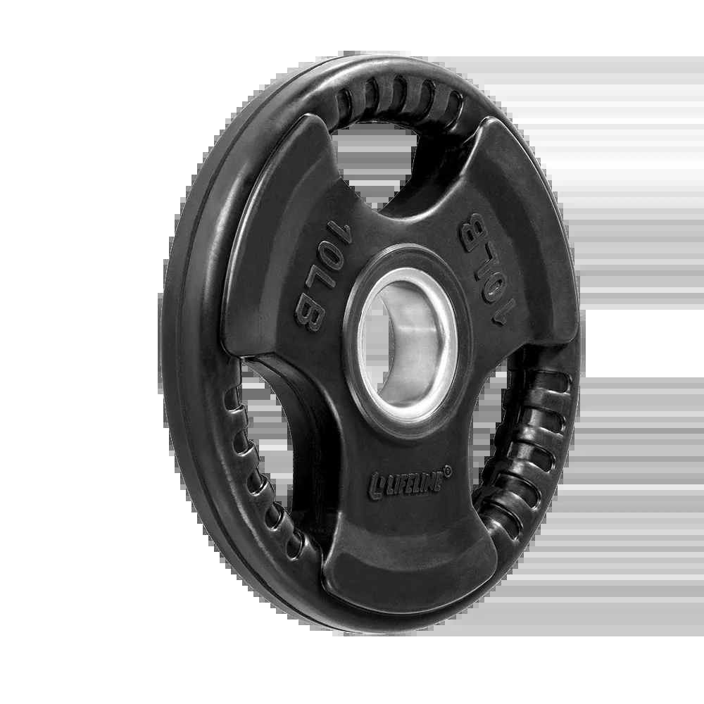 Lifeline Fitness Rubber Grip Plates For Olympic Barbell - 2" Weight Plates - 2.5/5/10/25/35/45 LB Single Weight Plates