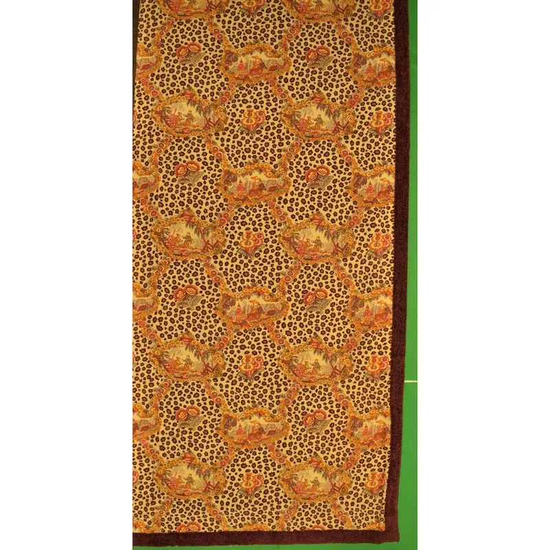 ‘Pair of Brunschwig & Fils Chinoiserie Leopard Toile Print Custom Curtains w/ Burg Boucle Trim’