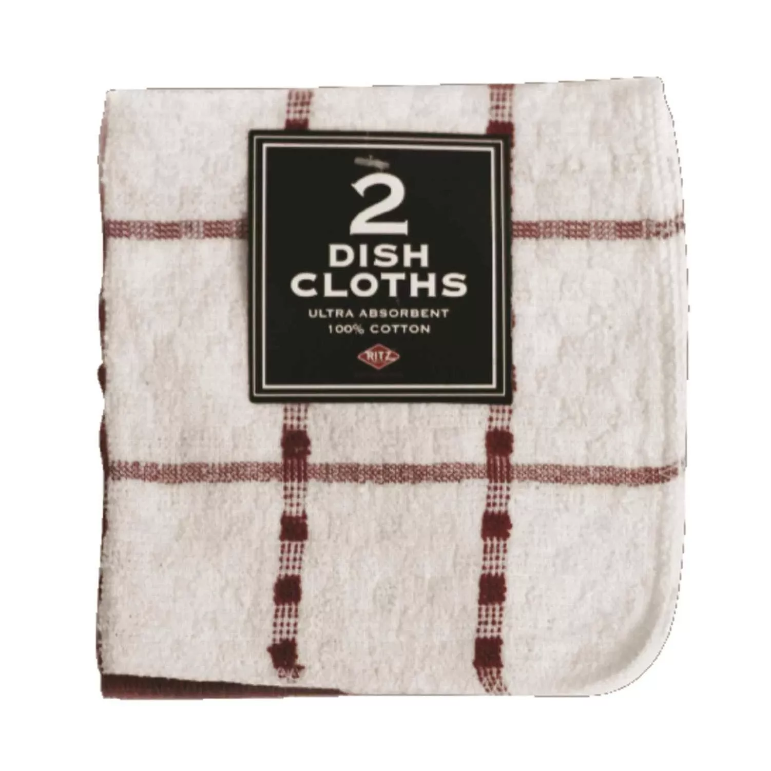 Paprika Cotton Check/solid Dish Cloth 2 Pk