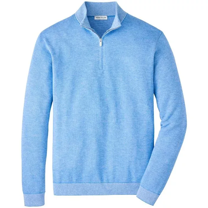 Peter Millar Coolspun Lite Birdseye Quarter-Zip Pullover Golf Sweater
