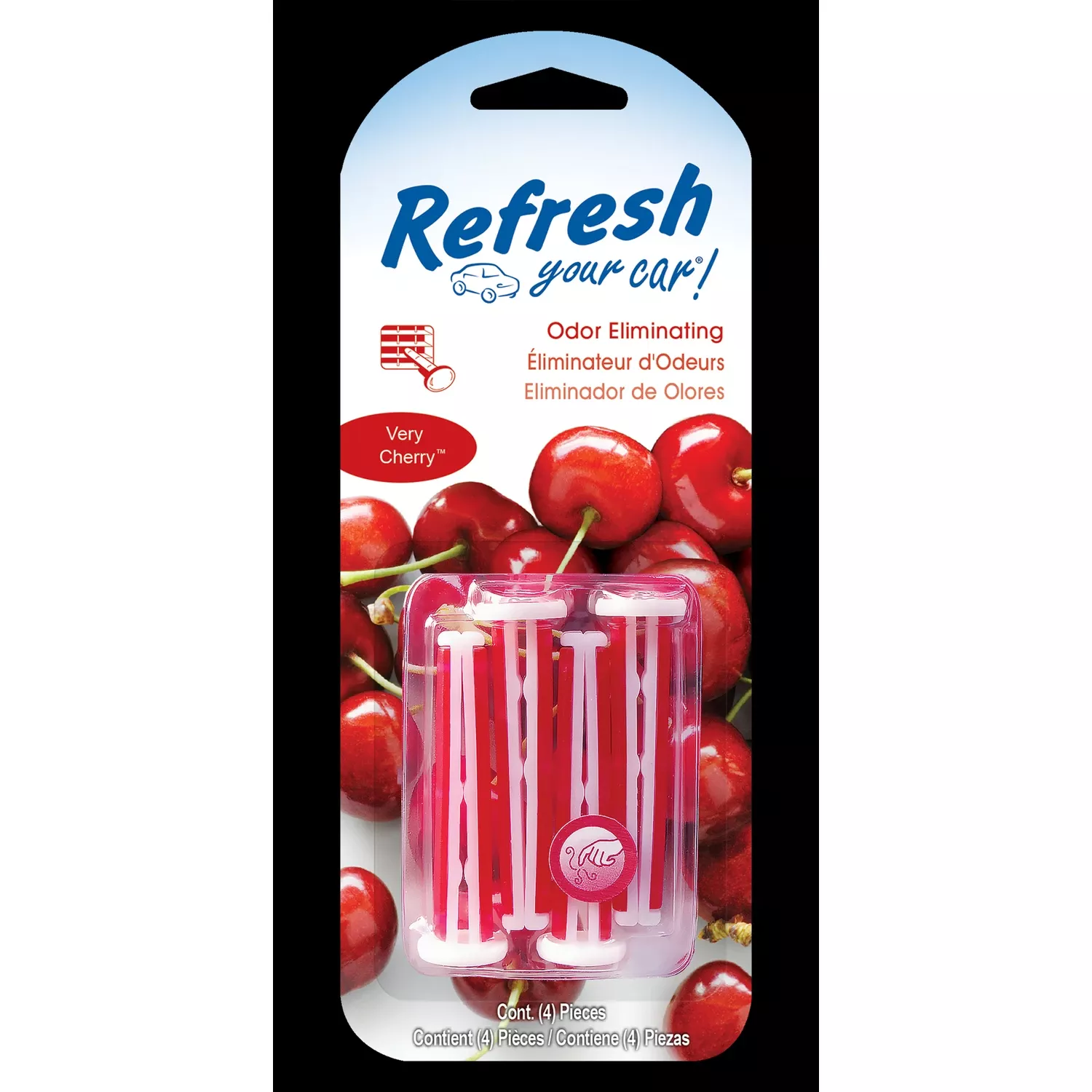 ! Very Cherry Scent Car Vent Clip 0.7 Oz Solid 4 Pk