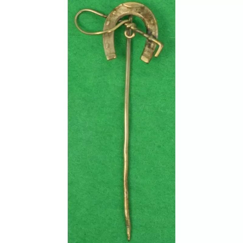 ‘Victorian Gold Horse Shoe & Crop Stick Pin’