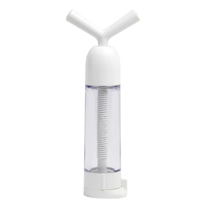 White Plastic Garlic Machine - 7.75" Height, 3" Length, 1.5" Width