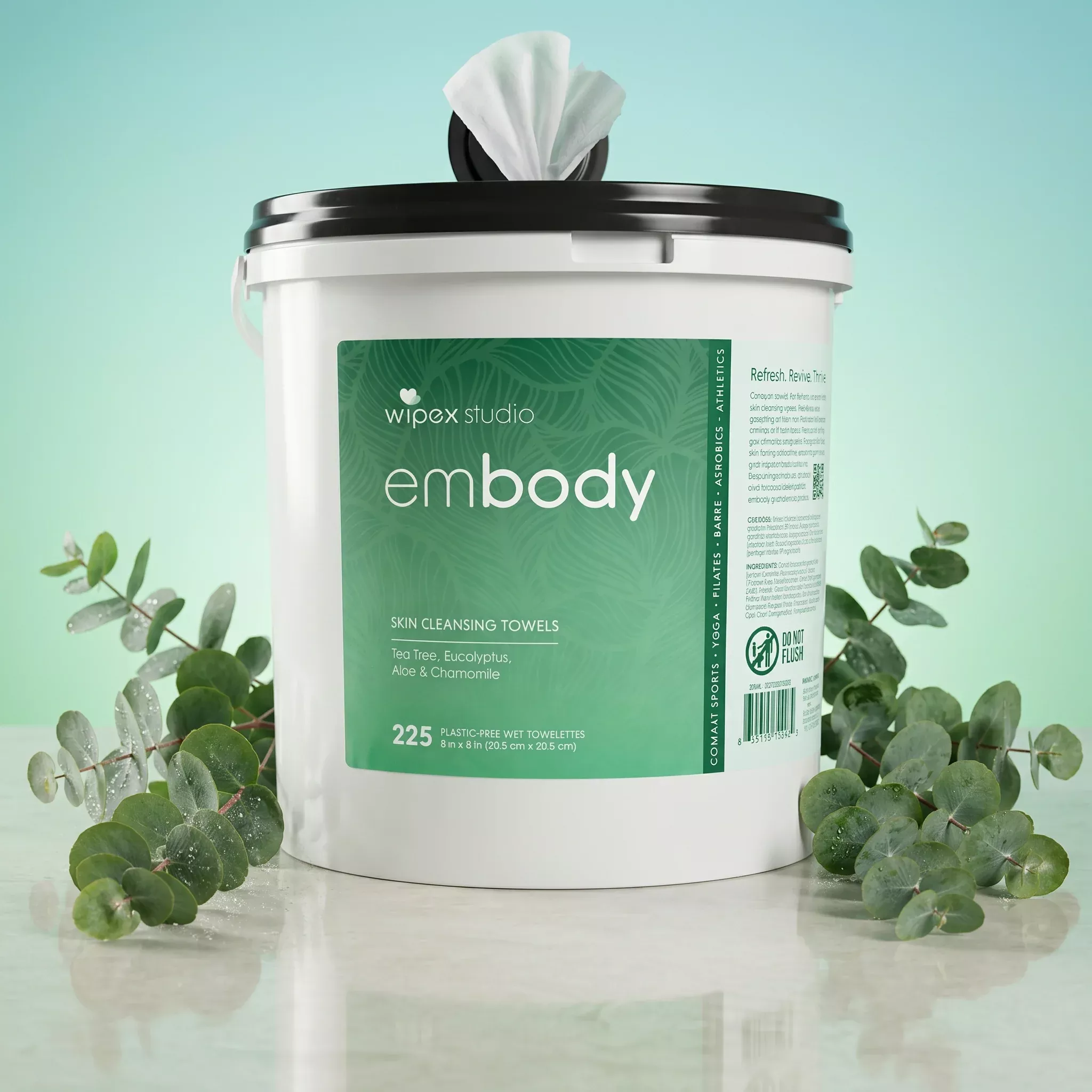 Wipex Co. - Embody225ct Eco Body Wipes – Refill Bucket for Wellness Studios