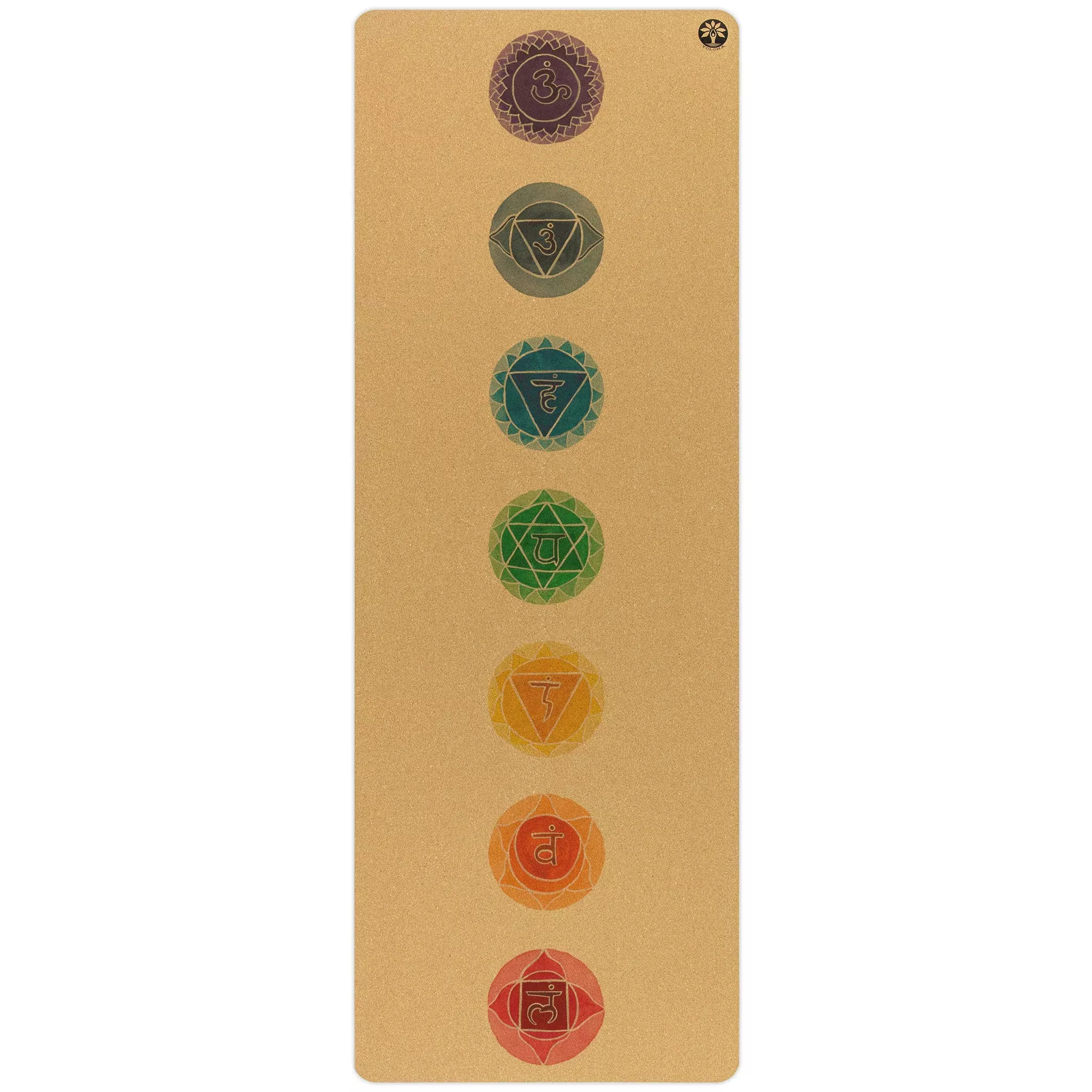 Yoloha Yoga - Chakras Aura Cork Yoga Mat
