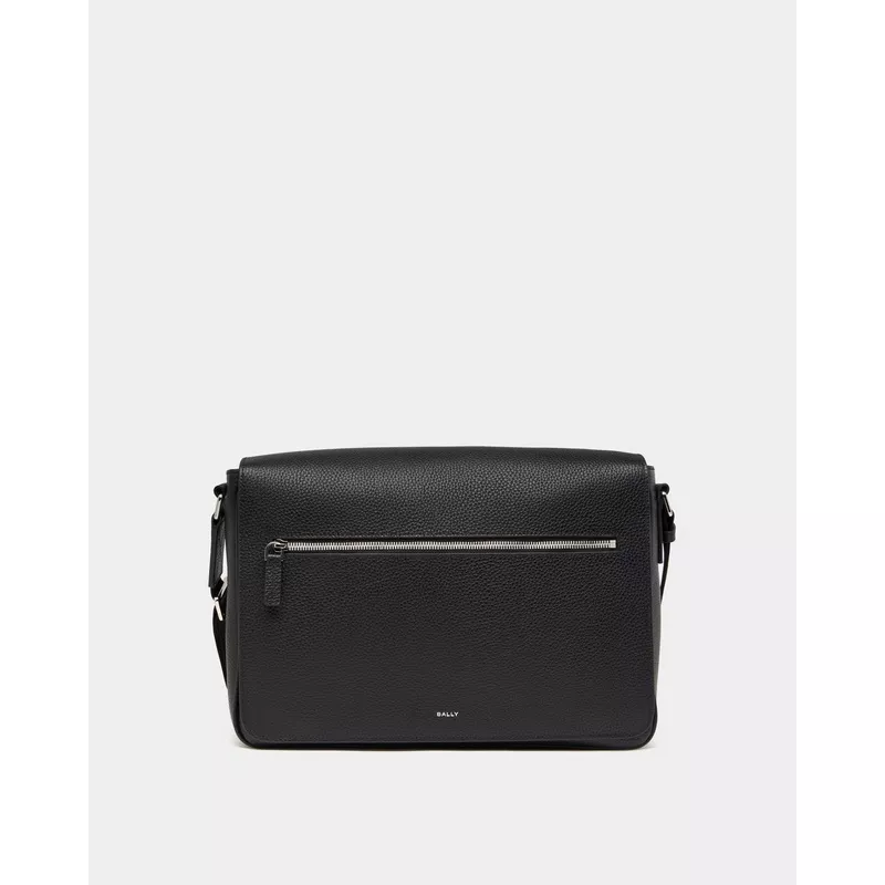 York Messenger Bag In Black Grained Leather