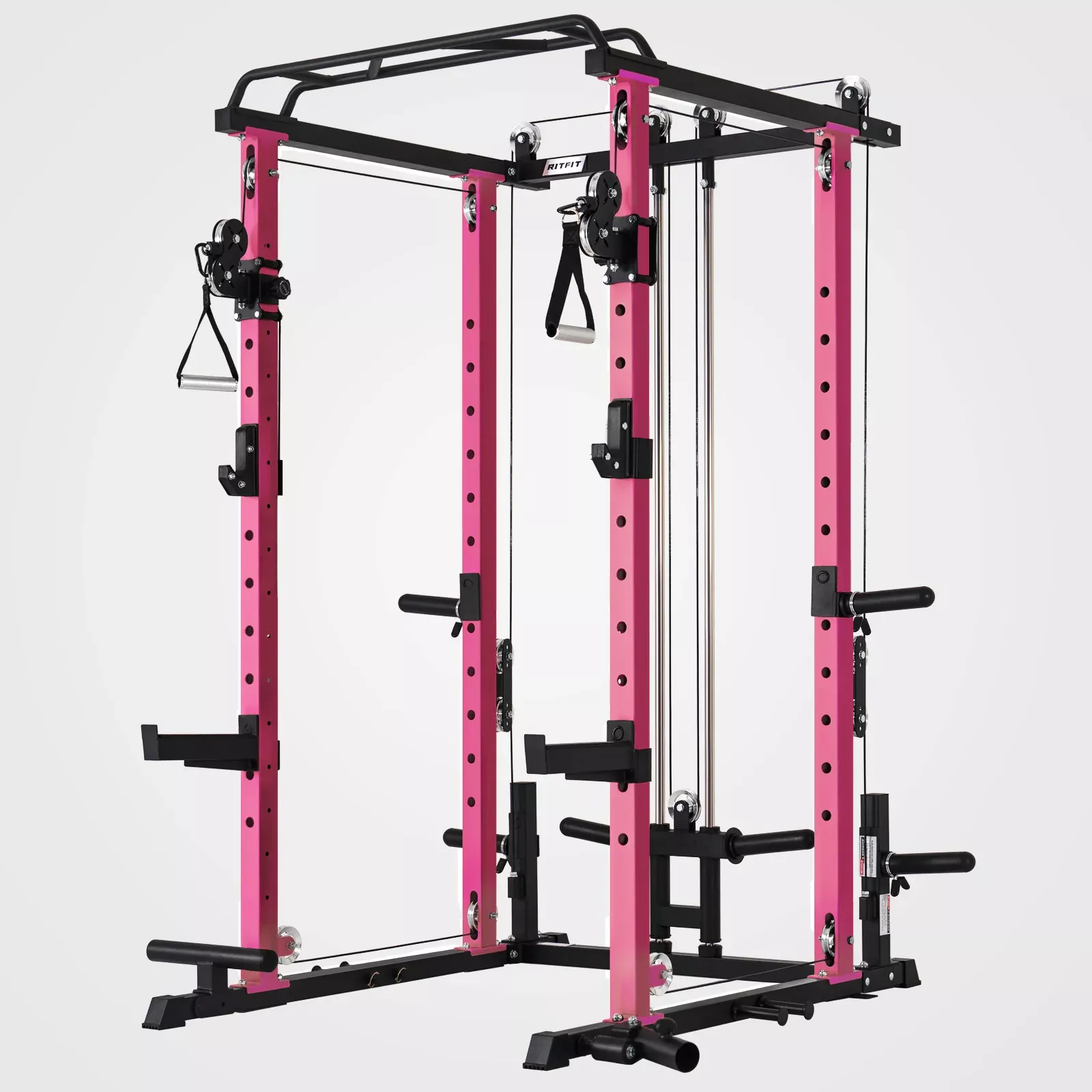 ZoomPatentedRitFit P3 Pink Power Cage 1200lbs with Smooth Cable System & Aluminum Pulleys