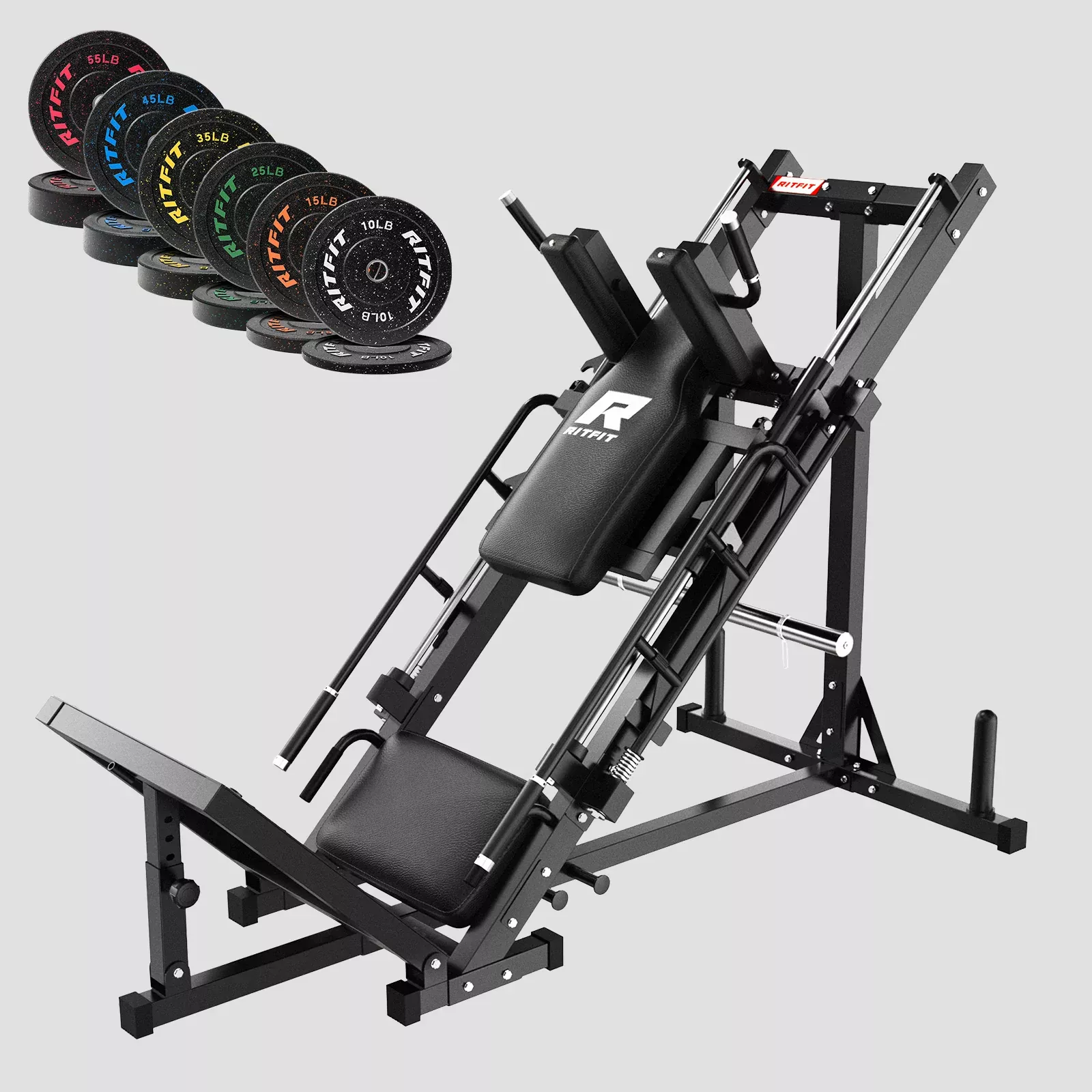 ZoomRitFit BLP01 Full Leg Workout Package 3-In-1 Leg Press, Hack Squat, and Calf Raise Set