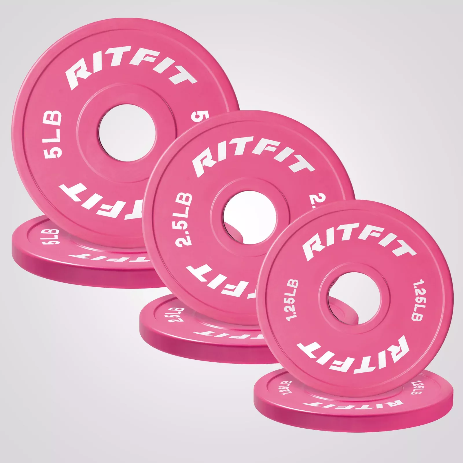 ZoomRitFit Mini Rubber Pink Weight Plates Standard Set