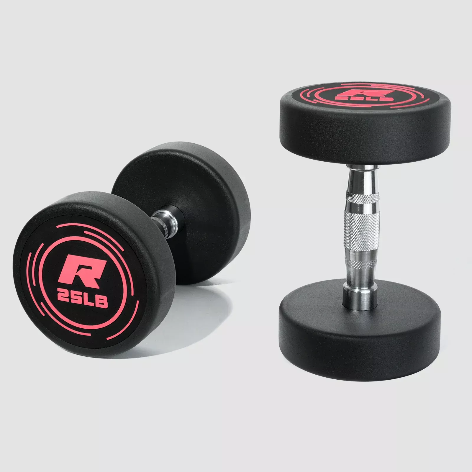 ZoomRitFit Pink PVC-Coated Round Dumbbells in Pairs