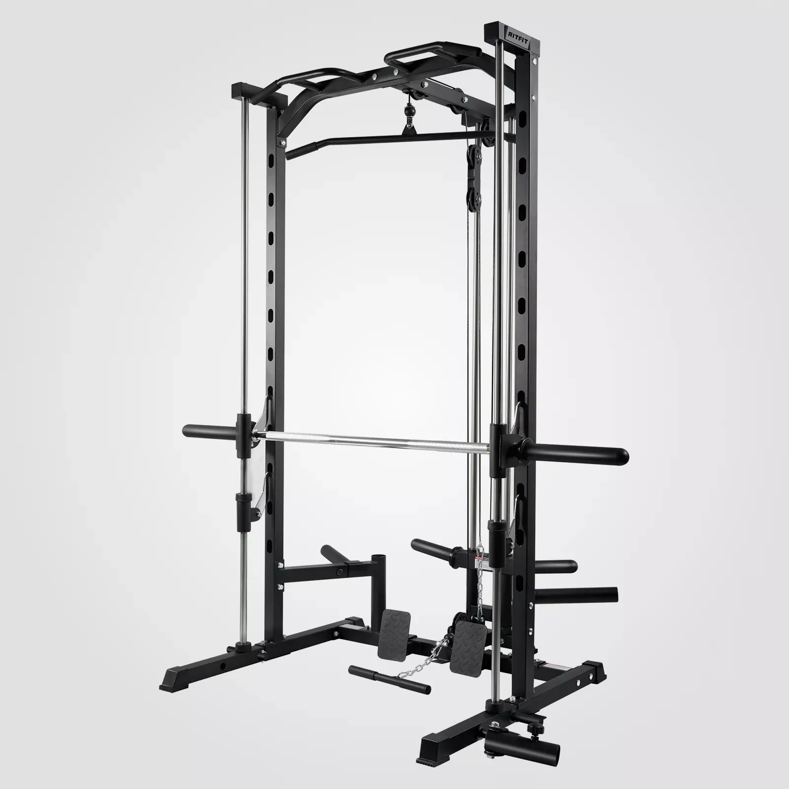 ZoomRitFit PSR05 2.0 Multifunctional Smith Machine Power Rack with LAT-Pull Down System
