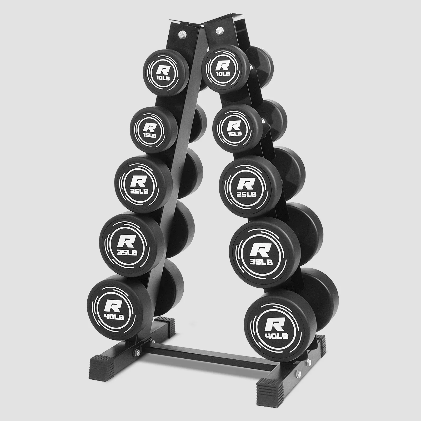 ZoomRitFit PVC-Coated Round Dumbbells Set with Rack