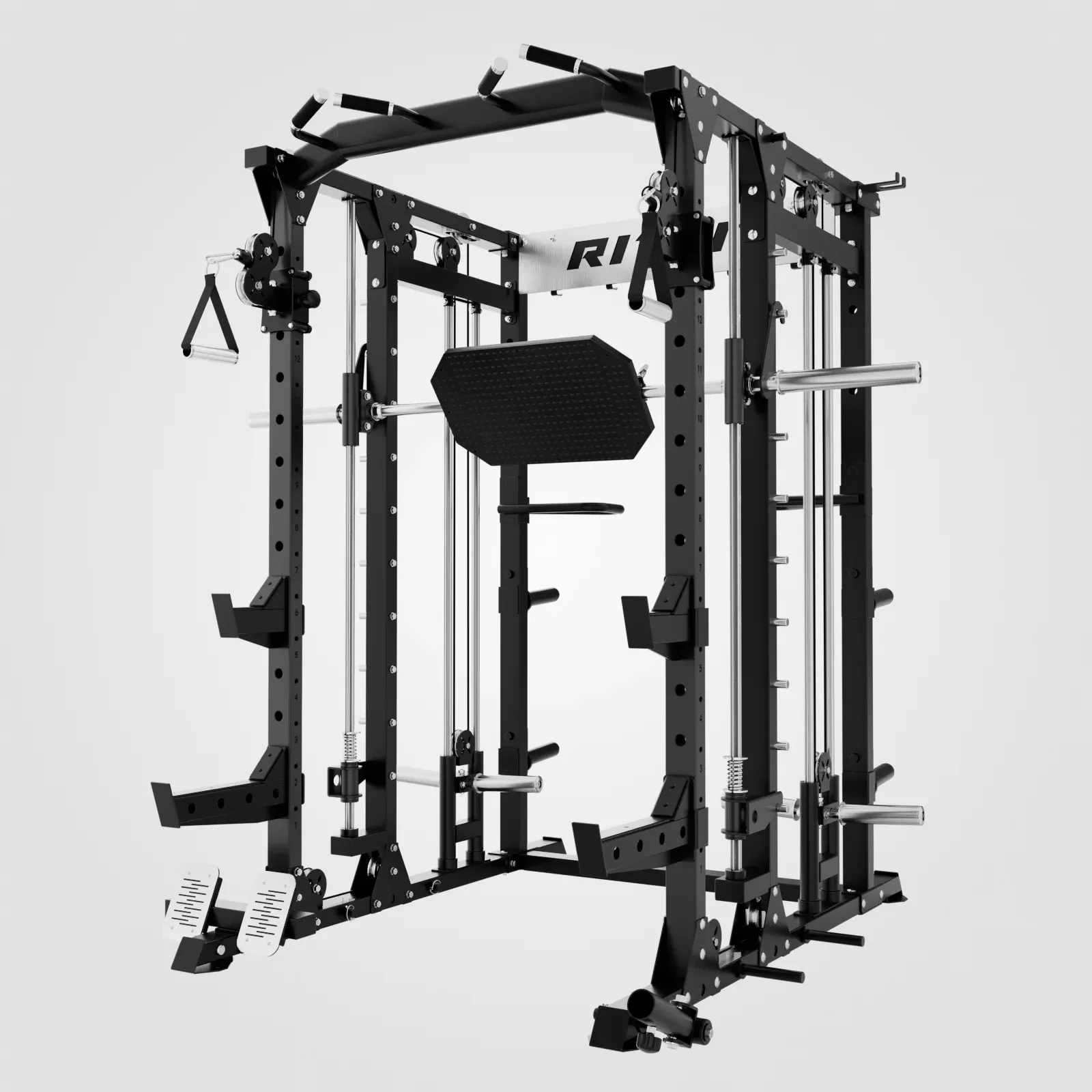 ZoomView in your spaceRitFit BUFFALO Multifunctional Smith Machine with Lat Pull Down and Cable Crossover for Versatile Strength Training