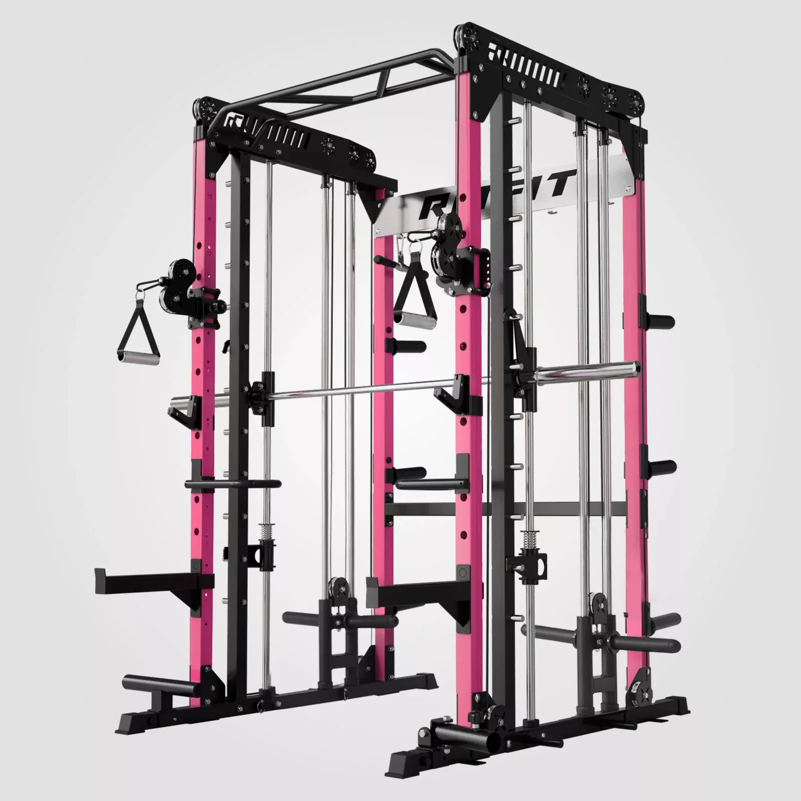 ZoomView in your spaceRitFit Pink M1 PRO Multi-Functional Smith Machine with Cable Crossover System and Squat Rack for Home Gym